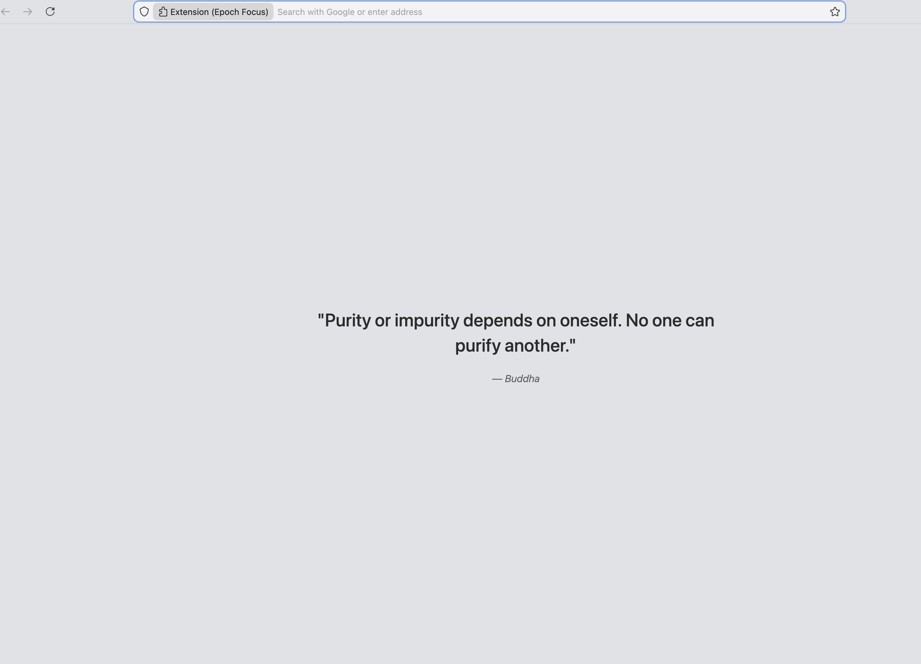 Epoch Focus Firefox new tab surface with a minimal search‑first layout